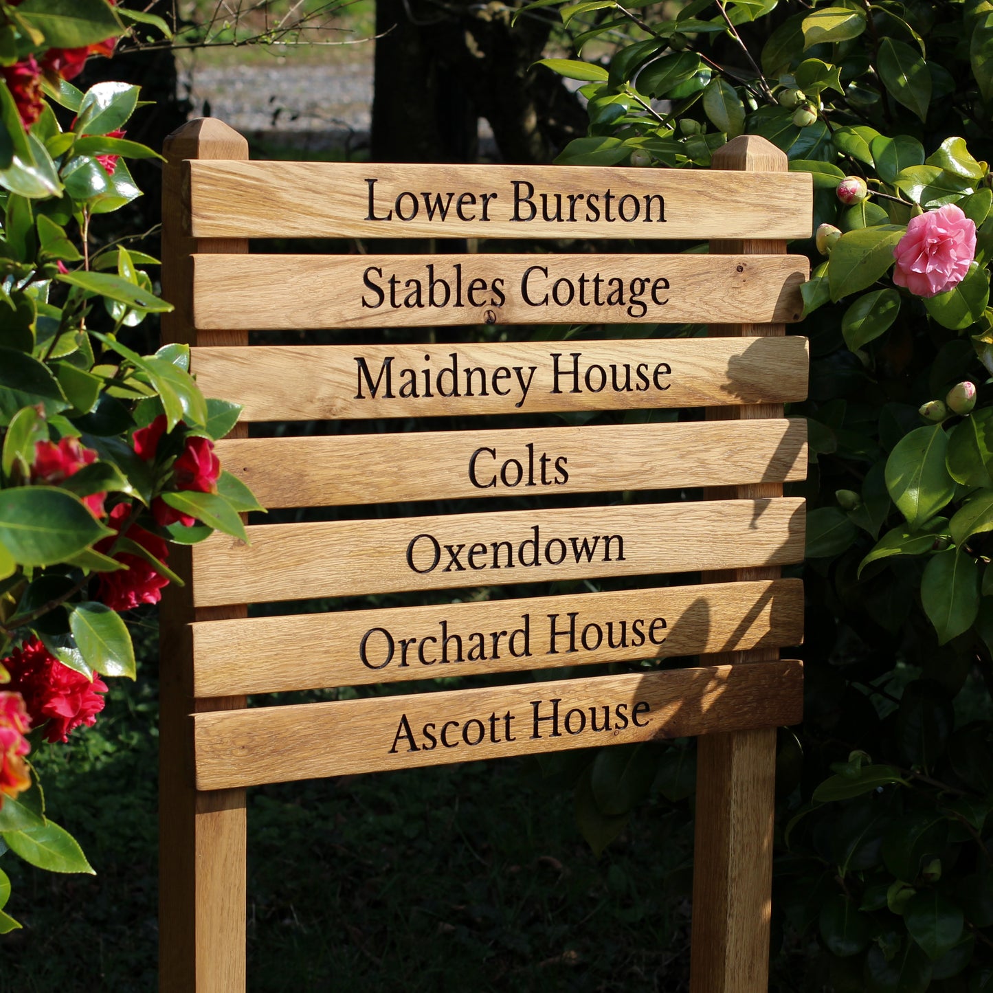 Ladder Tiered Thin Slatted Wooden Sign
