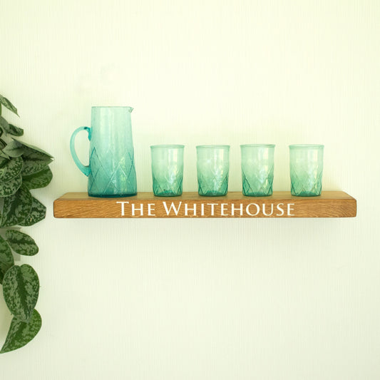 Personalised Engraved Floating Shelf made from Dartmoor Oak
