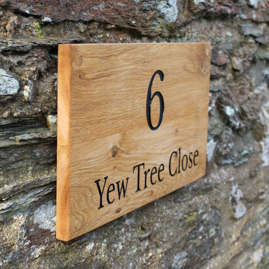 Personalised Oak House Plaque | Custom Sizes