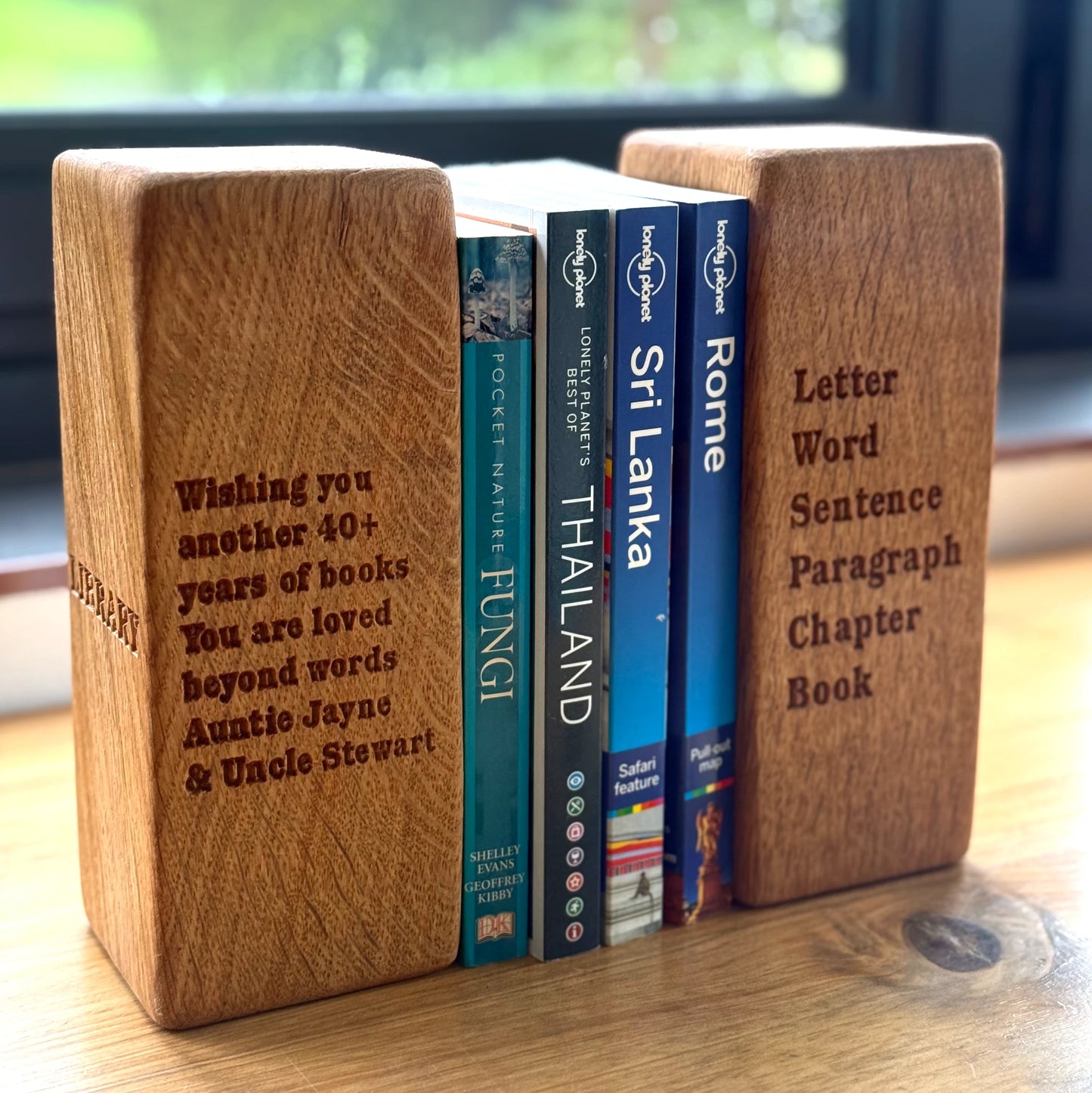 Personalised Oak Book Ends
