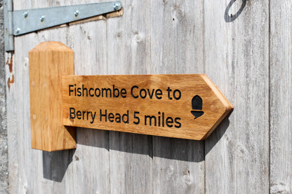 Personalised Directional Oak House Sign