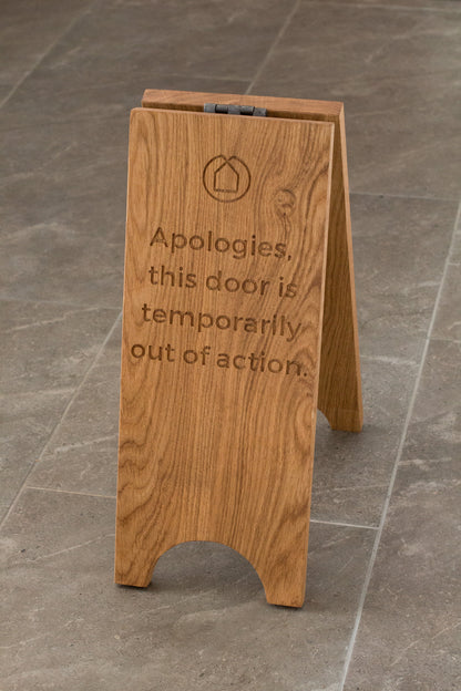 Solid Oak A-Board Sign – Double-Sided Engraved Pavement Sign