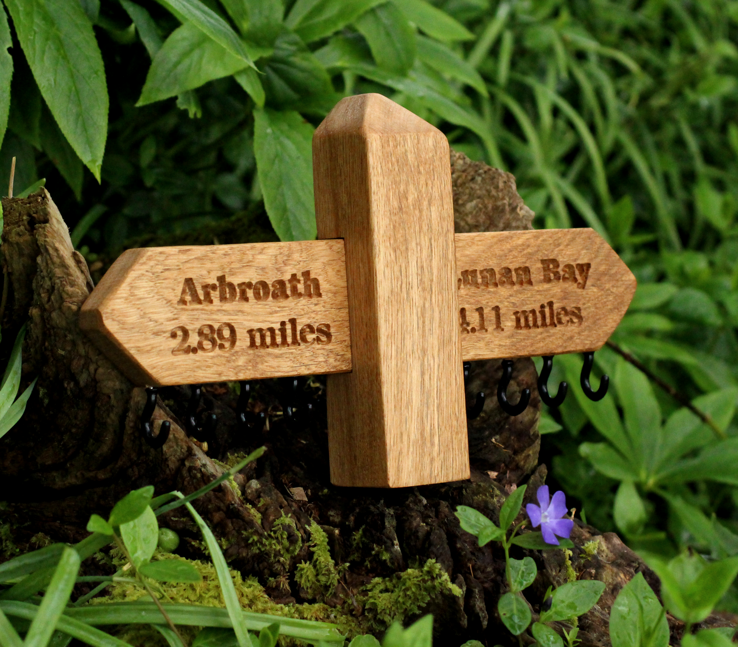 Personalised Rustic Style Wooden Key Hanger/Organiser