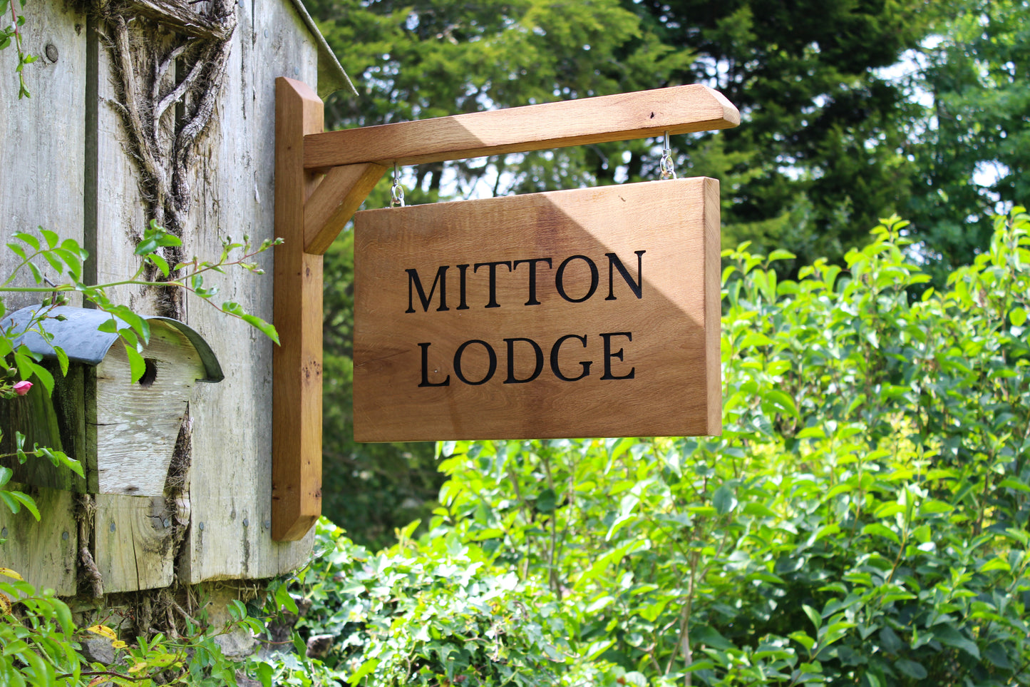 Wall Mounted  Engraved Double Sided Swinging Sign