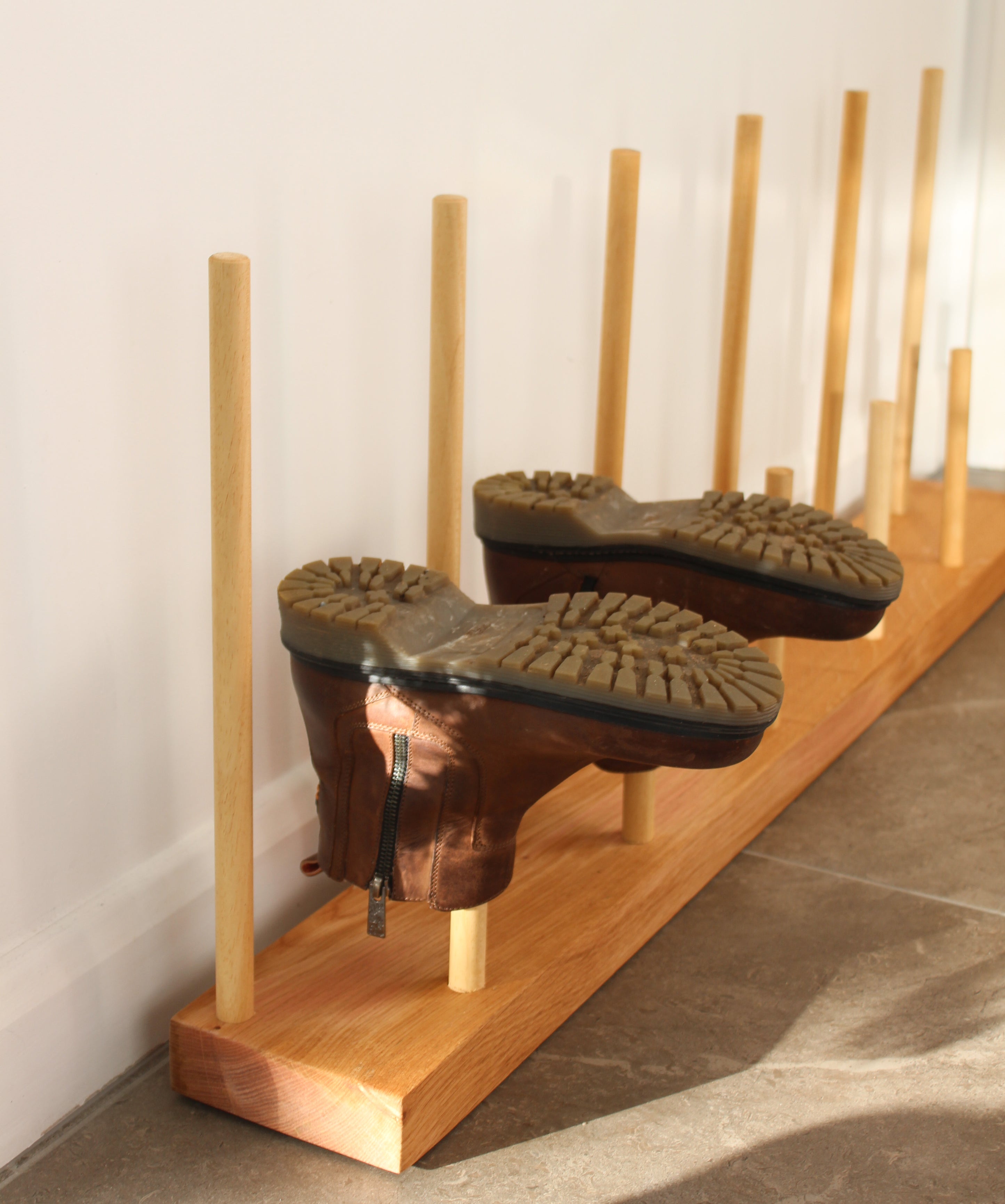 Family Wooden Engraved Boot Floor Rack | Grain Designs