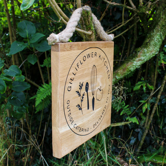 Engraved Commercial Shop Hanging Sign