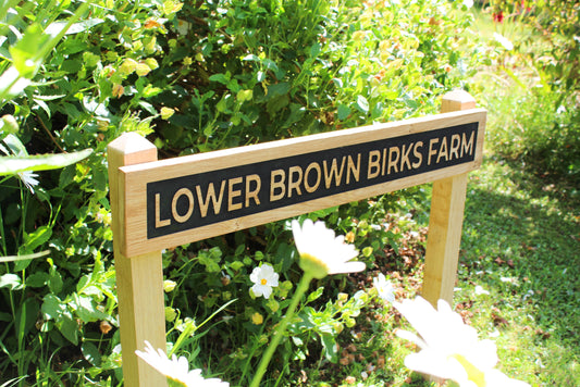 Bold Contrast Personalised Wooden House Sign