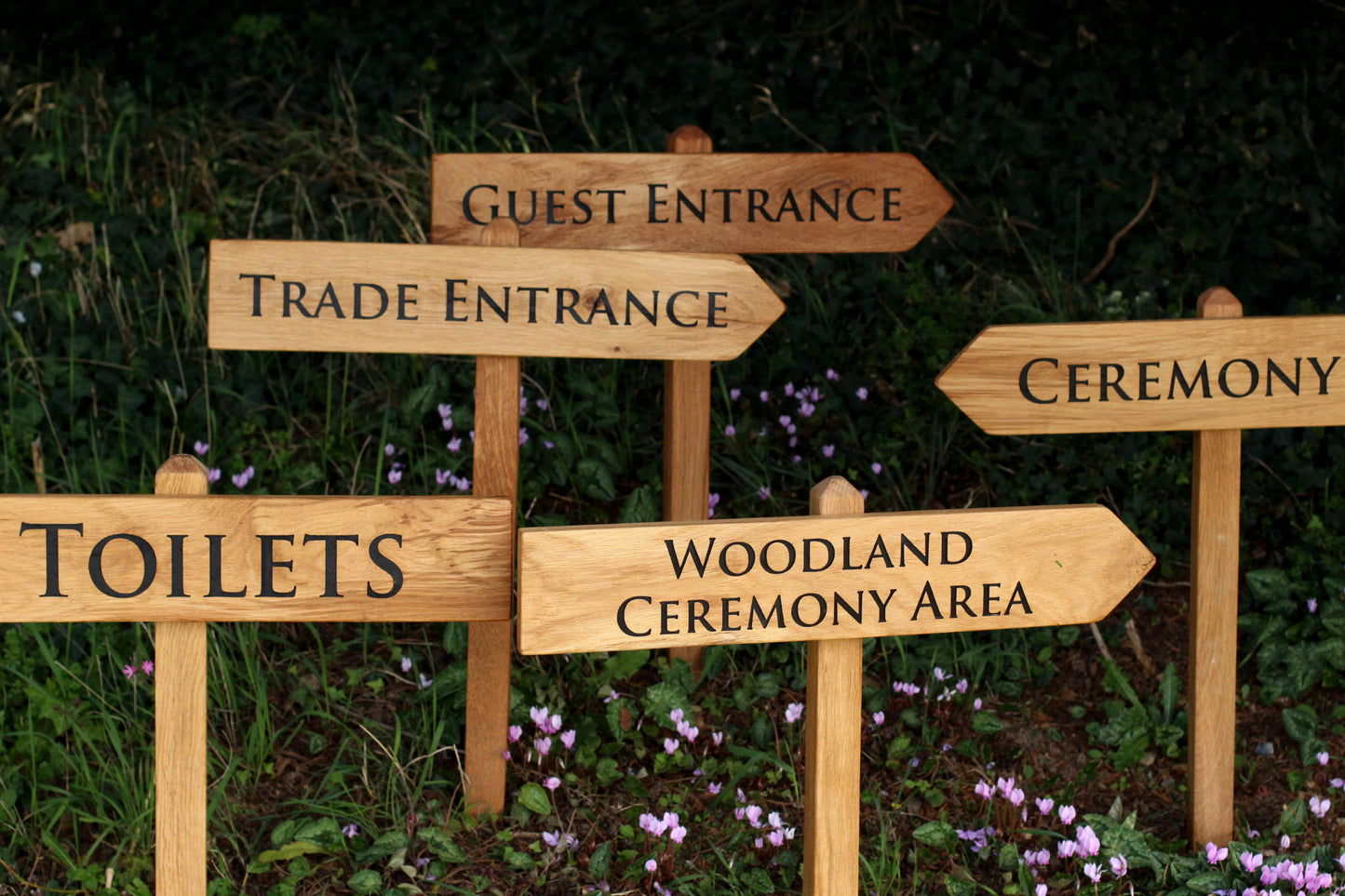 Country Lane Wooden Wedding Signage