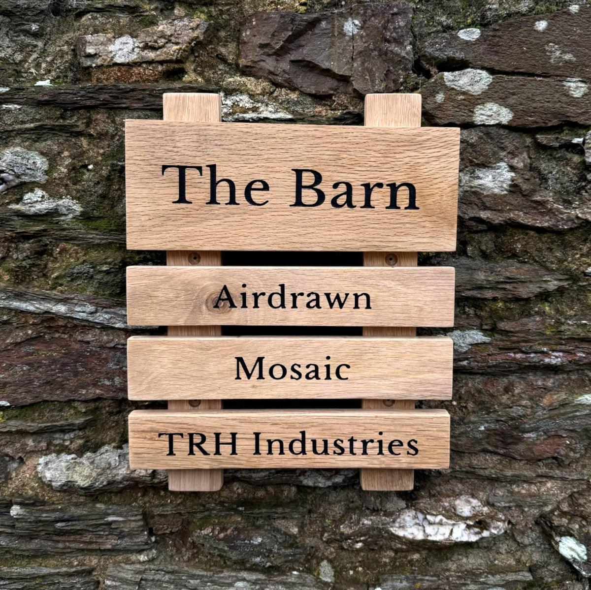 Wall-Mounted Ladder Tiered Slatted Wooden Sign
