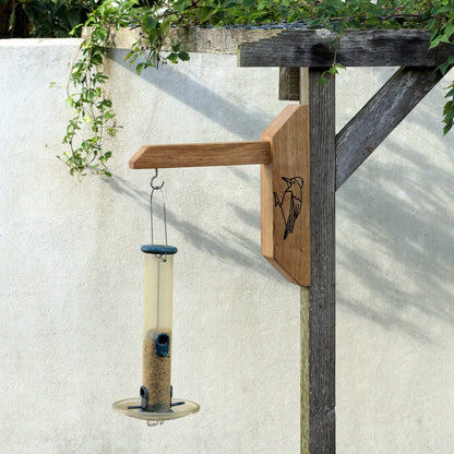 Wall-Mounted Wooden Bird Feeding Station