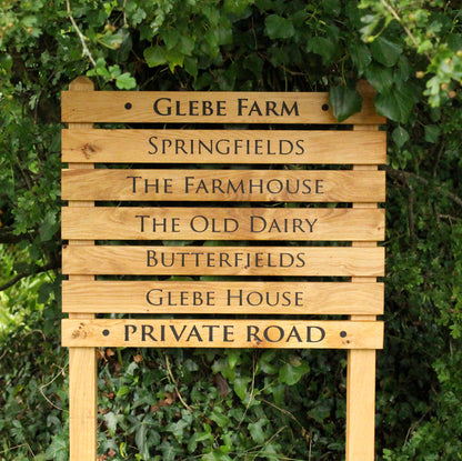 Ladder Tiered Thin Slatted Wooden Sign