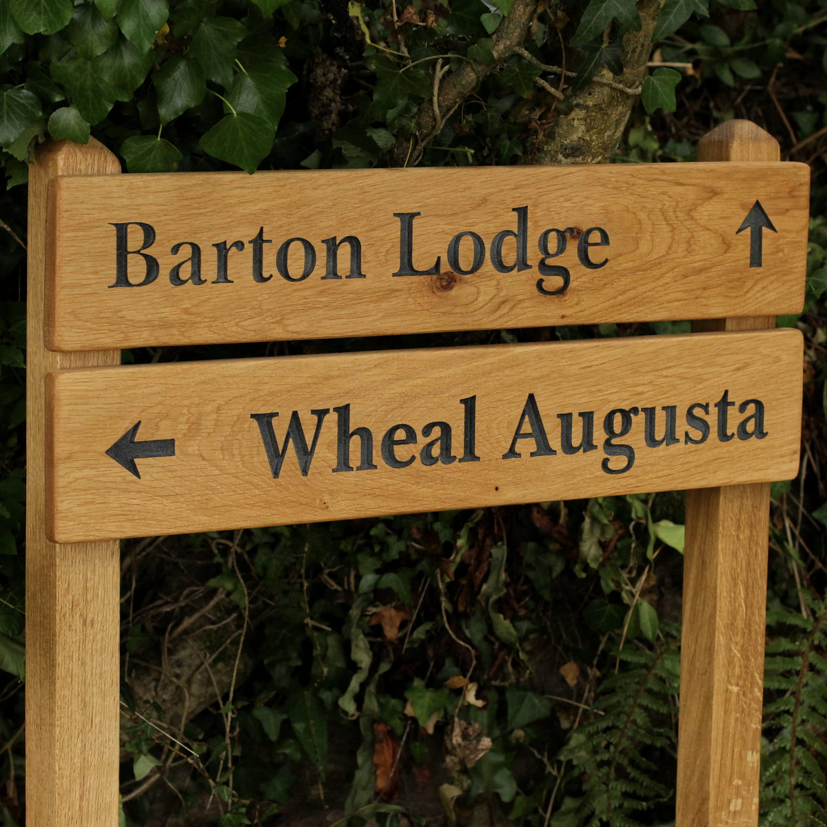 Ladder Tiered Wide Slatted Wooden Sign