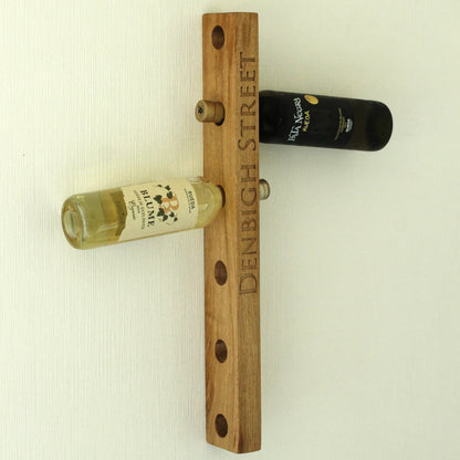 Engraved Wooden Wine Rack | Wall Mounted