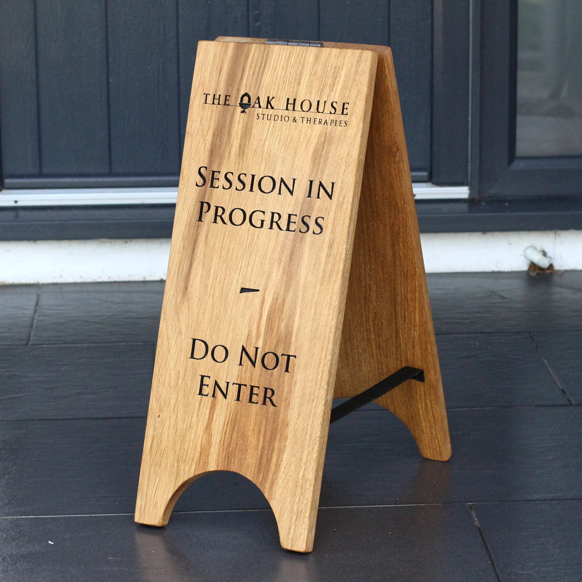 Solid Oak A-Board Sign – Double-Sided Engraved Pavement Sign