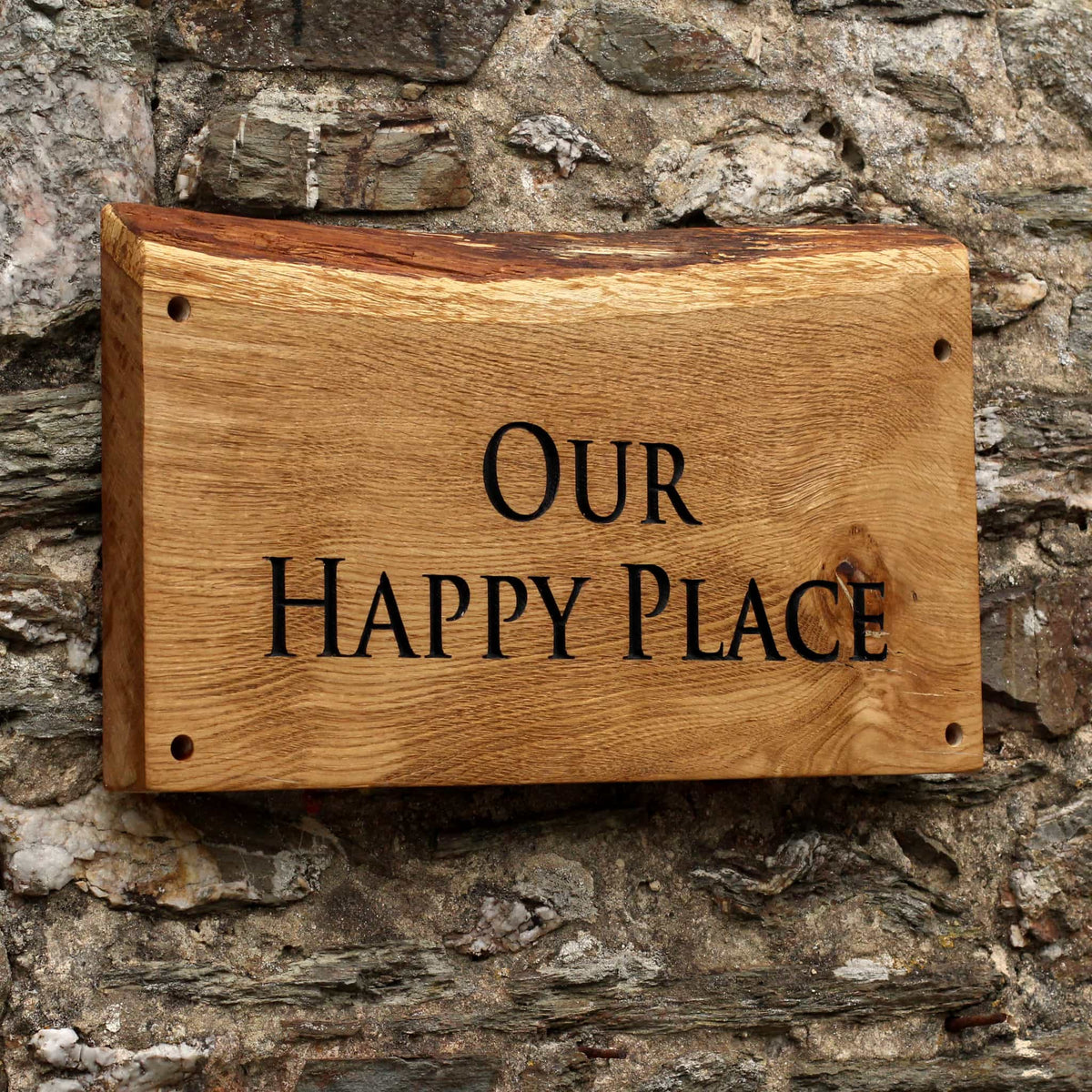 Engraved Live Edge Oak Plaque