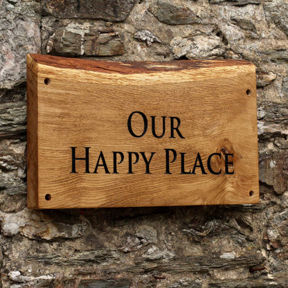 Engraved Live Edge Oak Plaque