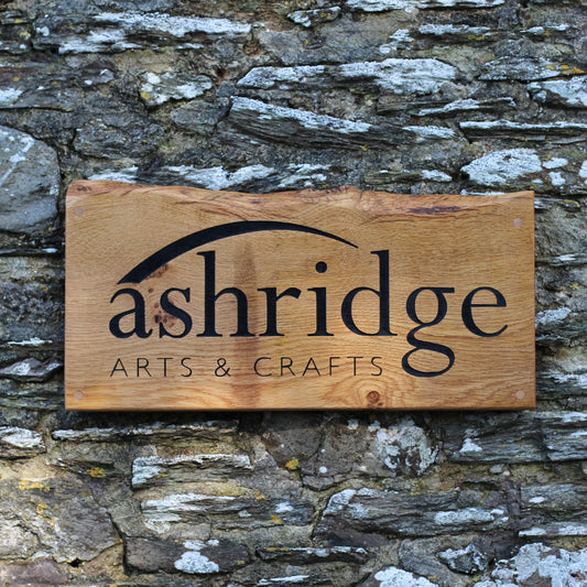 Engraved Live Edge Oak Plaque