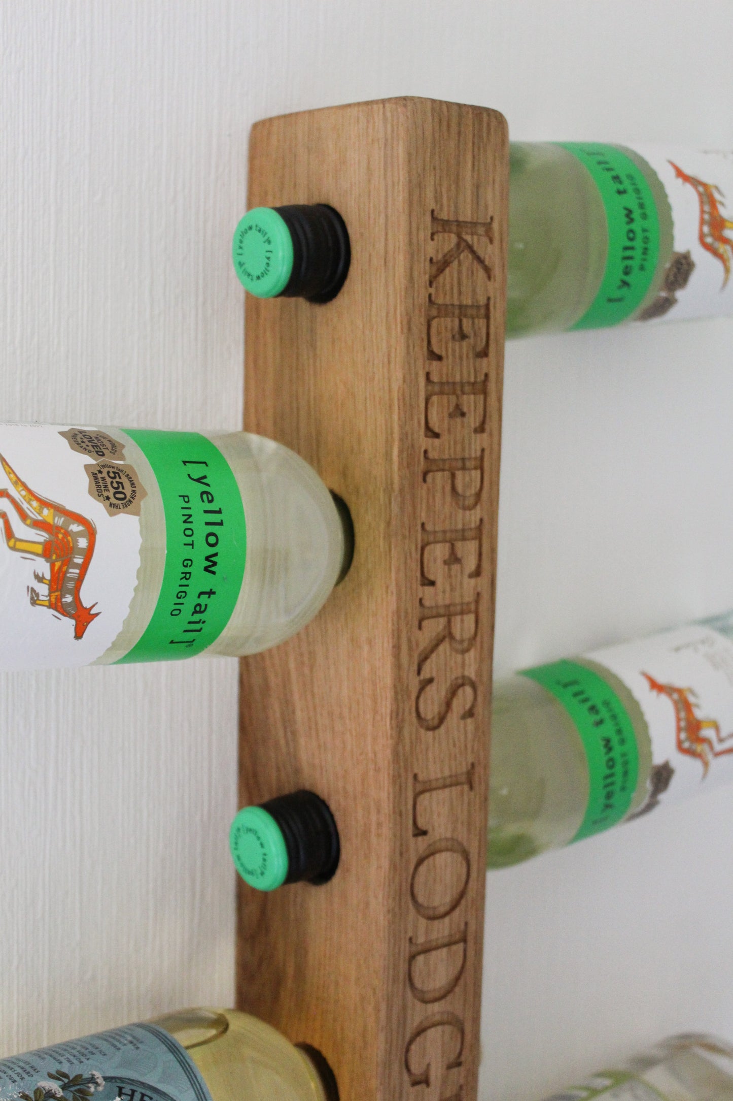 Engraved Wooden Wine Rack | Wall Mounted