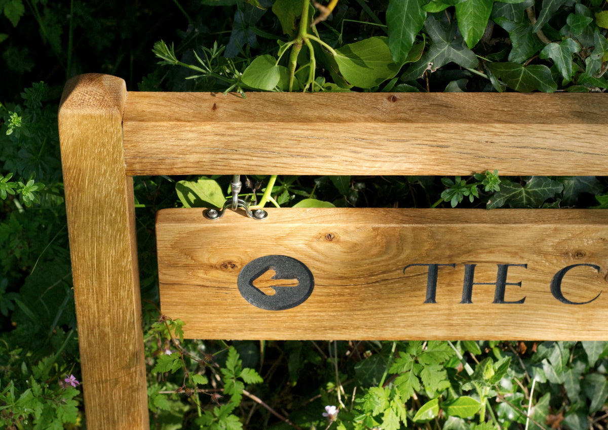 Traditional Swinging Wooden Outdoor Swinging Sign with Two Posts