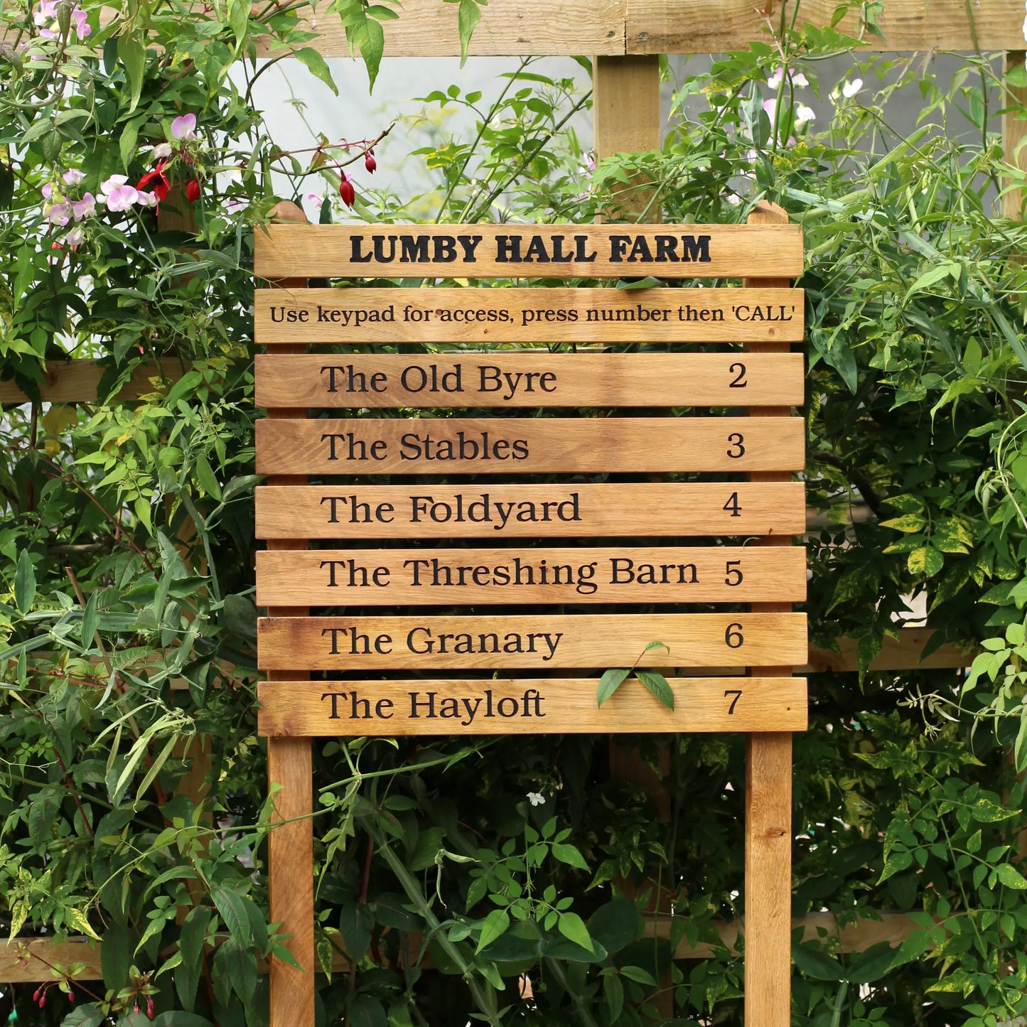 Ladder Tiered Thin Slatted Wooden Sign