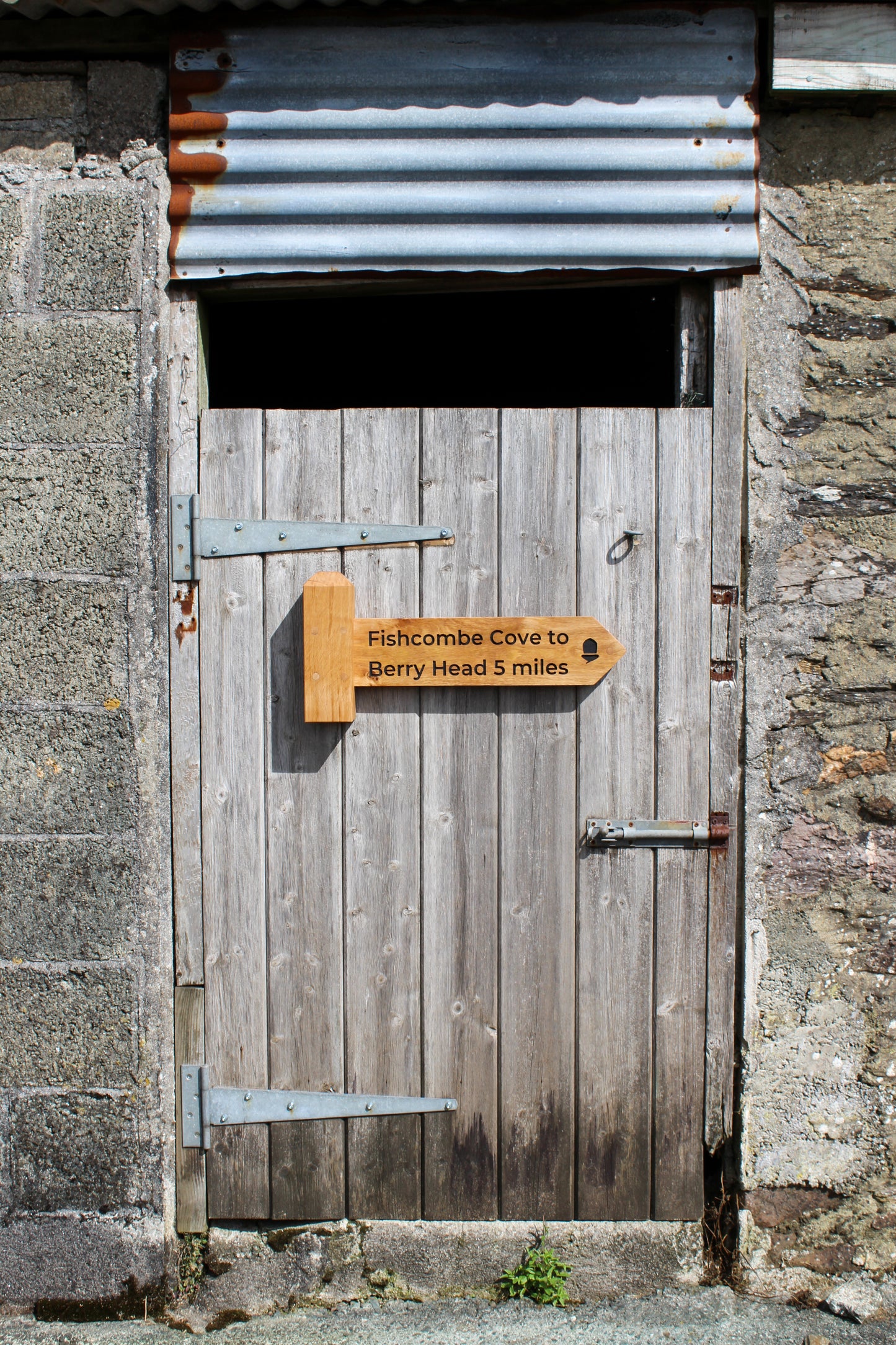 Personalised Directional Oak House Sign