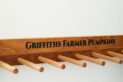 Wall - Mounted Wooden Engraved Boot and Welly Rack