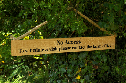 Rustic Bespoke Wooden Hanging Sign with Hessian Rope