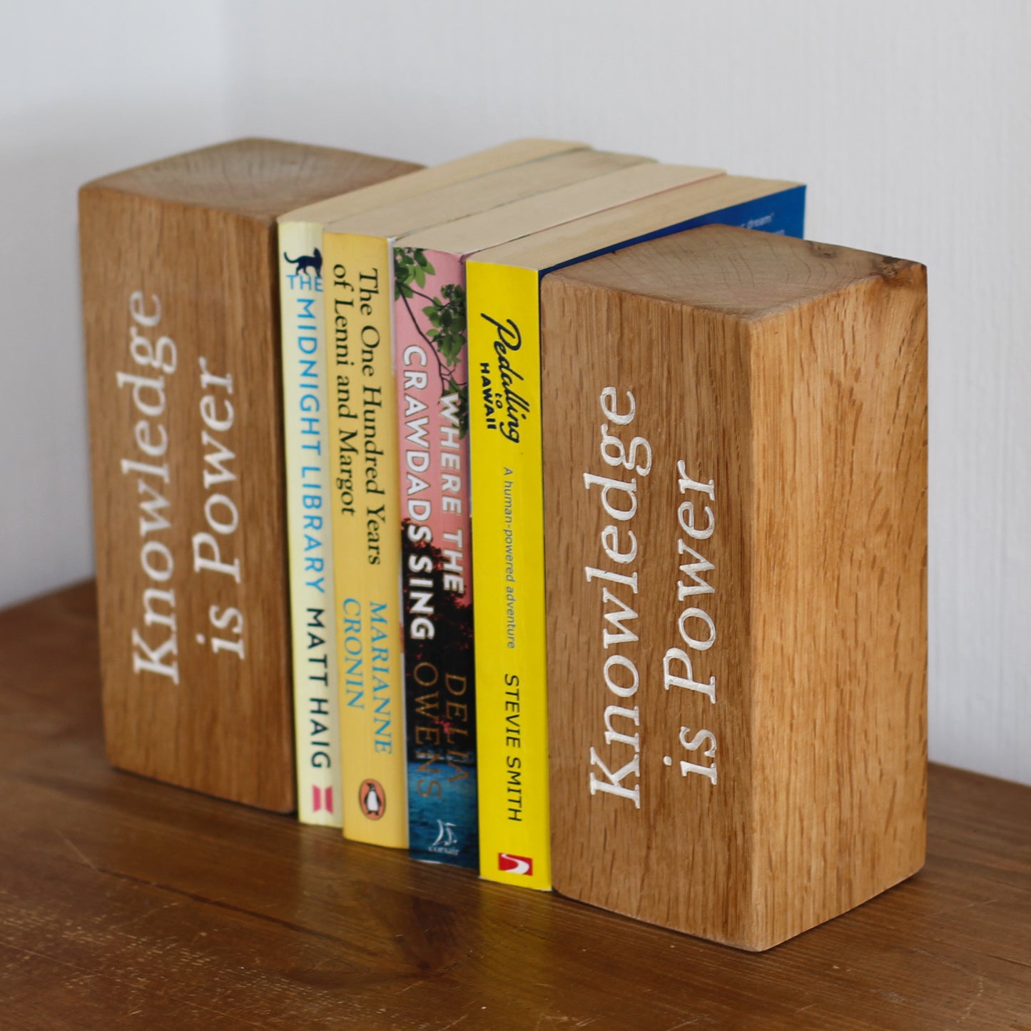 Personalised Oak Book Ends