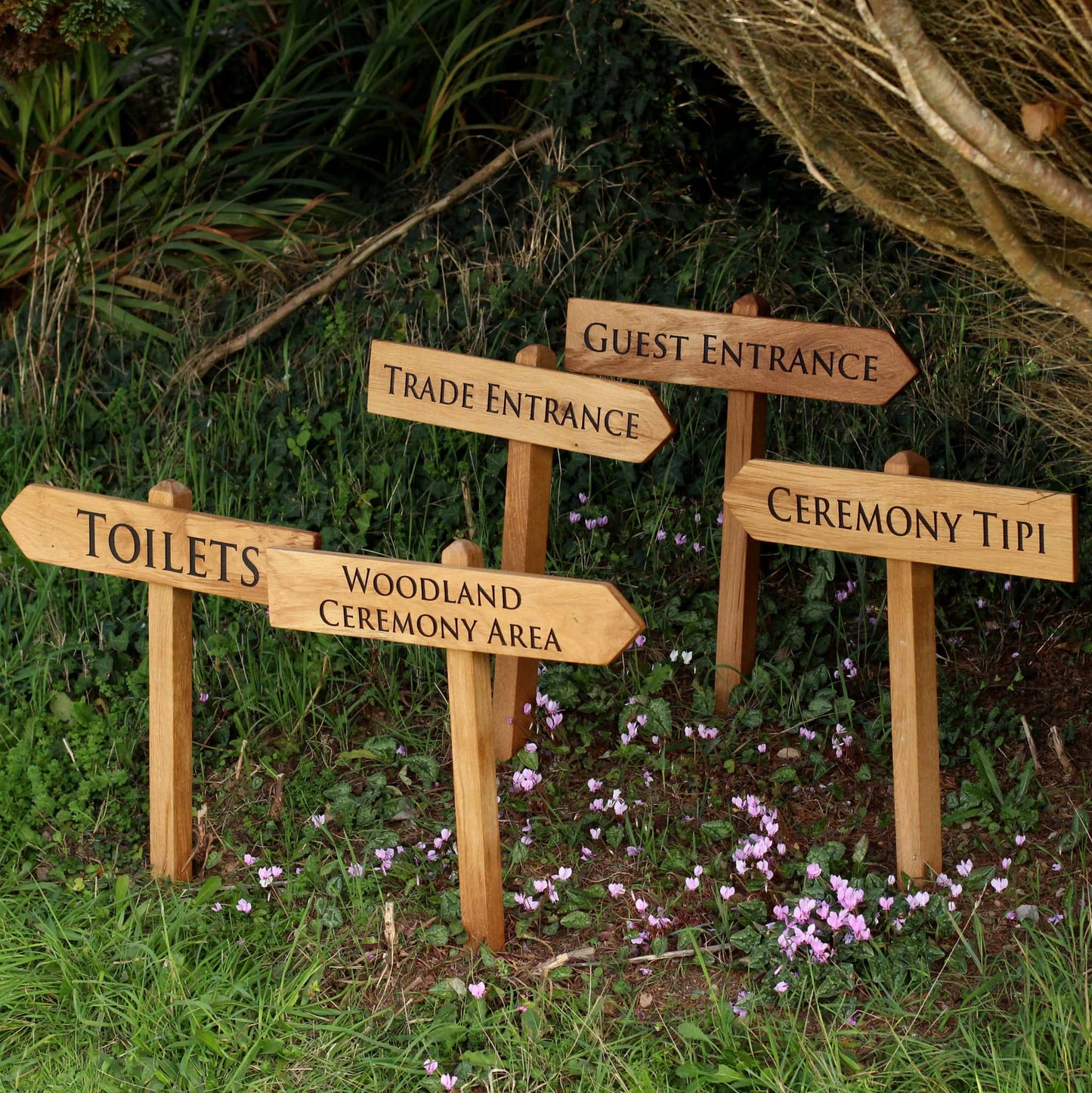 Country Lane Wooden Wedding Signage