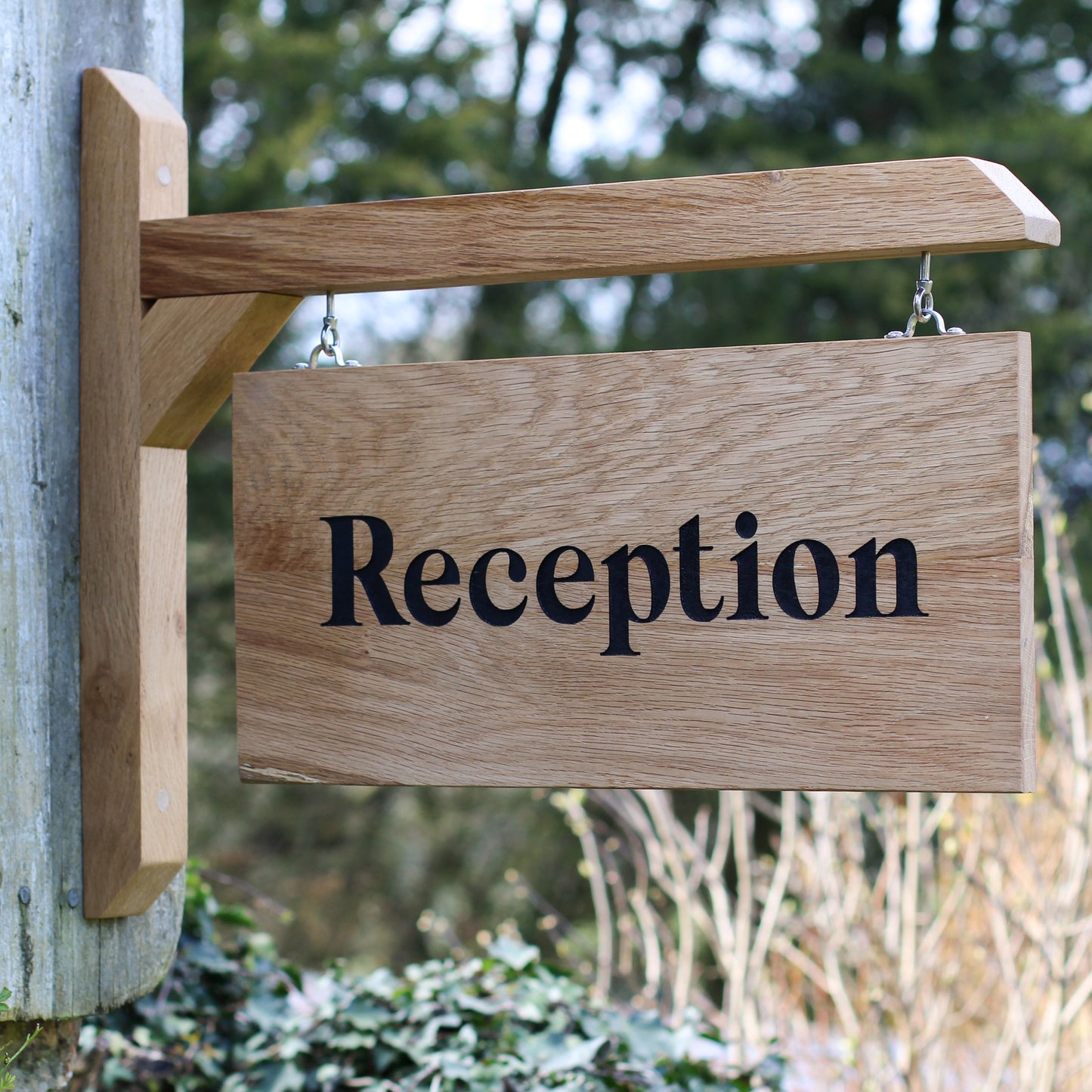 Wall Mounted  Engraved Double Sided Swinging Sign