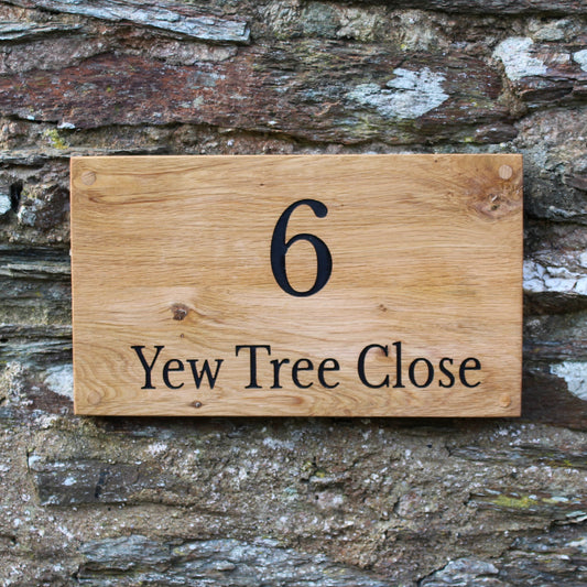 Personalised Oak House Plaque | Custom Sizes