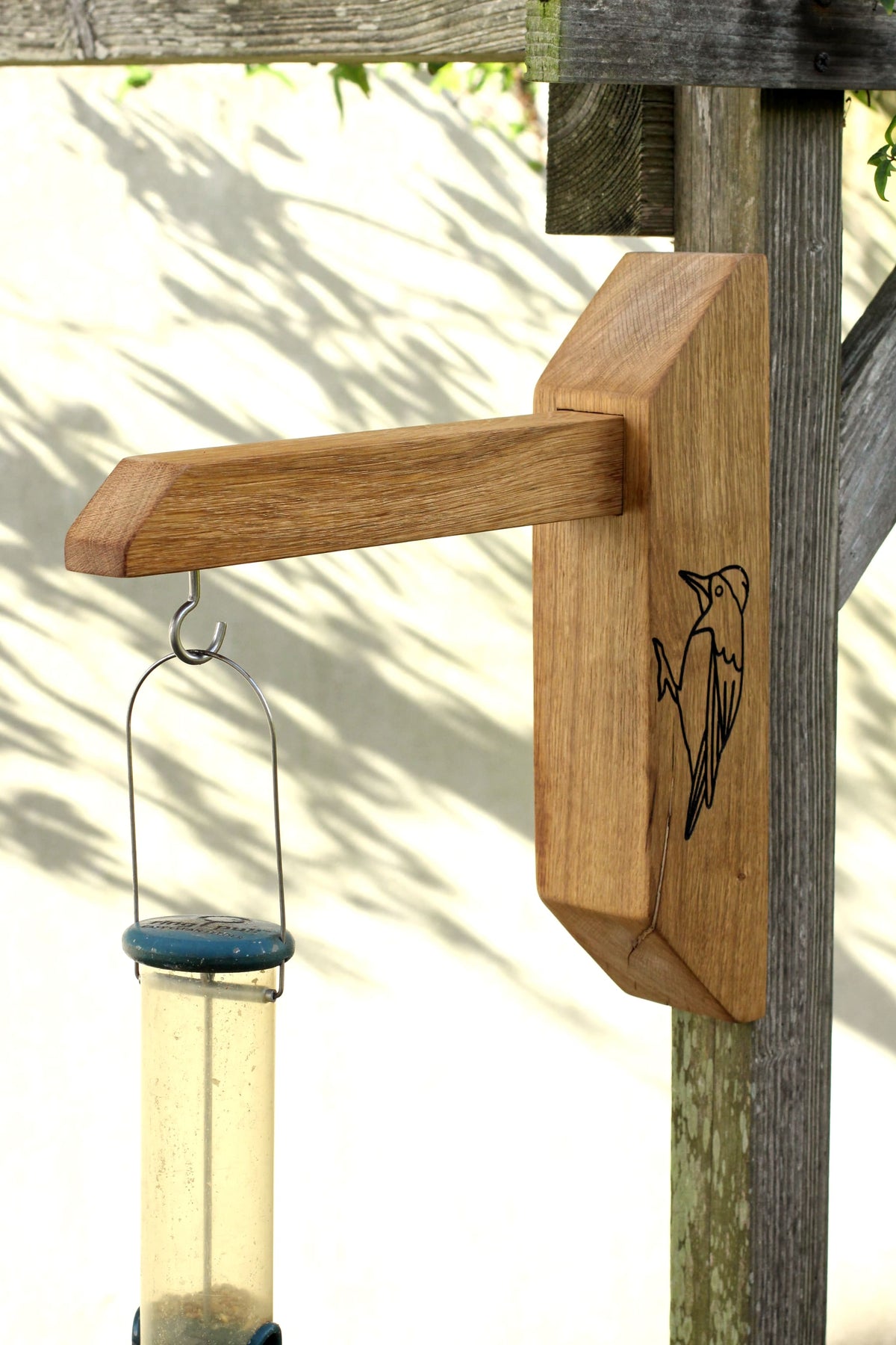Wall-Mounted Wooden Bird Feeding Station