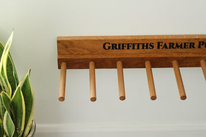 Wall - Mounted Wooden Engraved Boot and Welly Rack