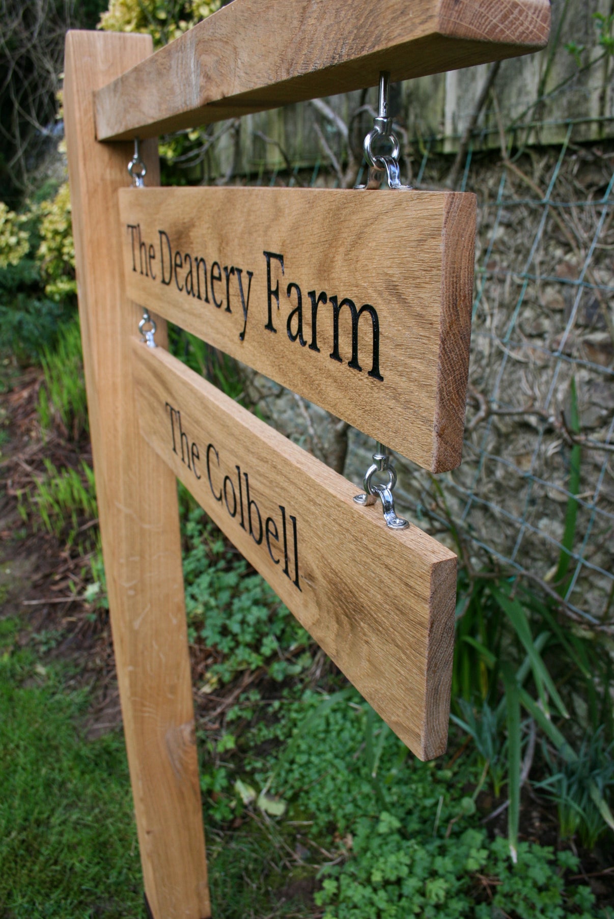 Engraved Two Tier Hanging Signpost | Grain Designs
