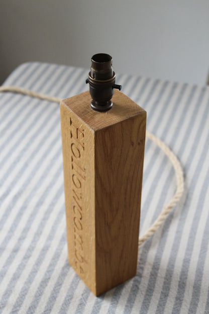 Personalised Wooden Engraved Lamp Base| with Lead and Bulb Holder