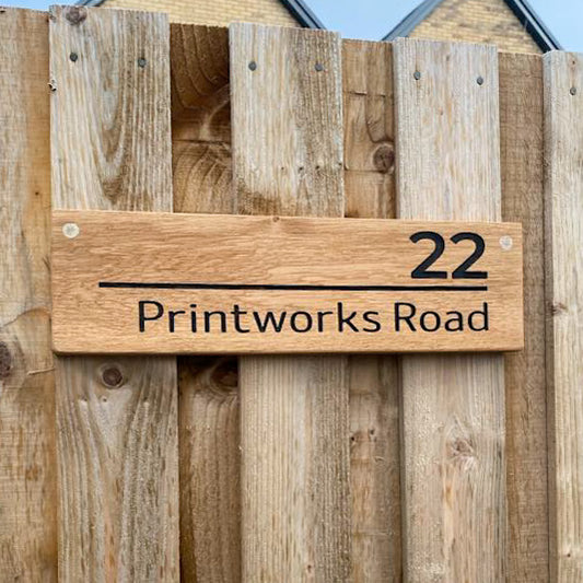 Smart Oak Engraved House Sign