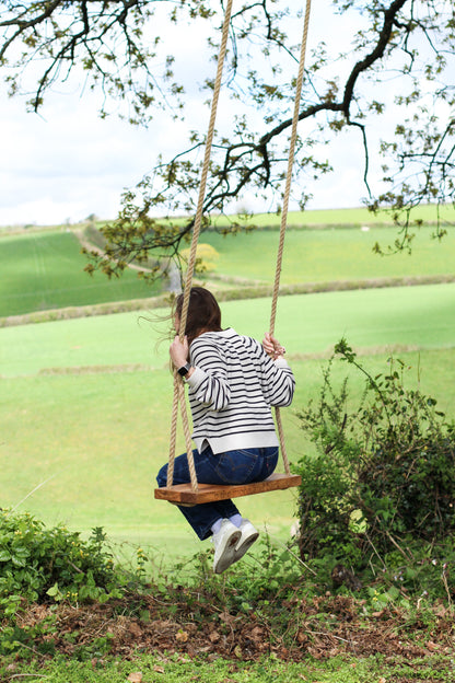 Handcrafted Oak Swing with Personalised Engraving