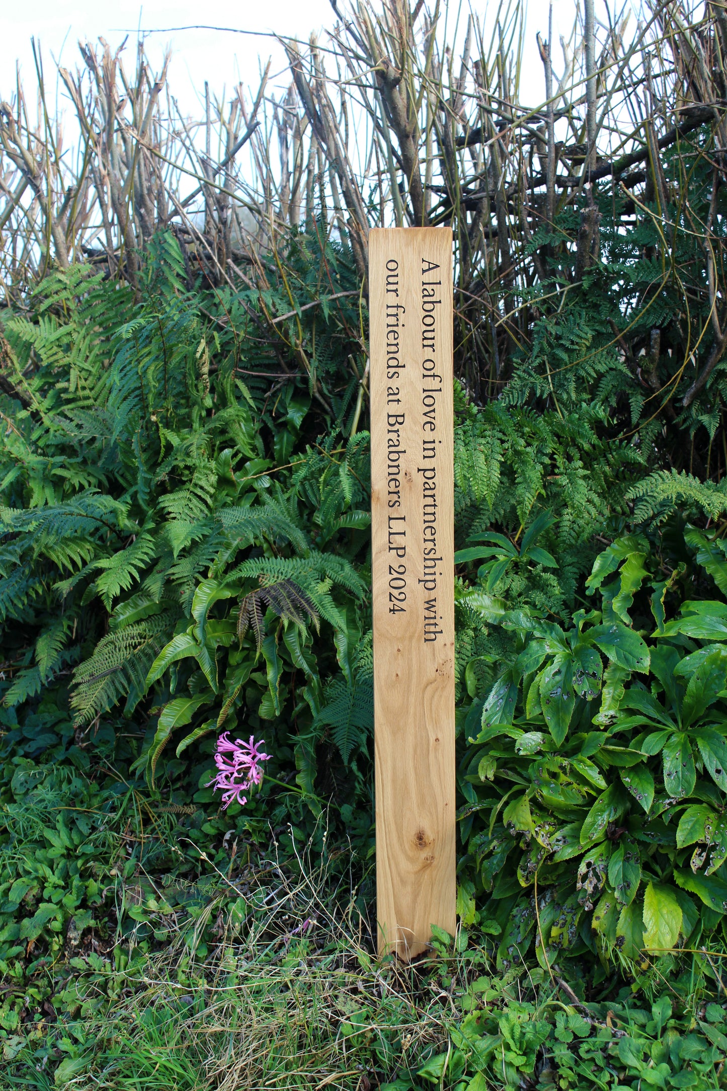 Solid Oak Wide and Tall Allotment Sign Post