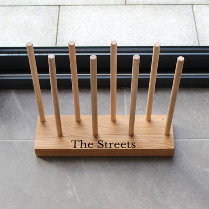 Wooden Engraved Boot and Welly Floor Rack | Family Shoe Holder