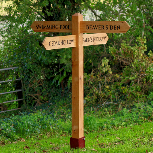Personalised Wooden Directional Signpost