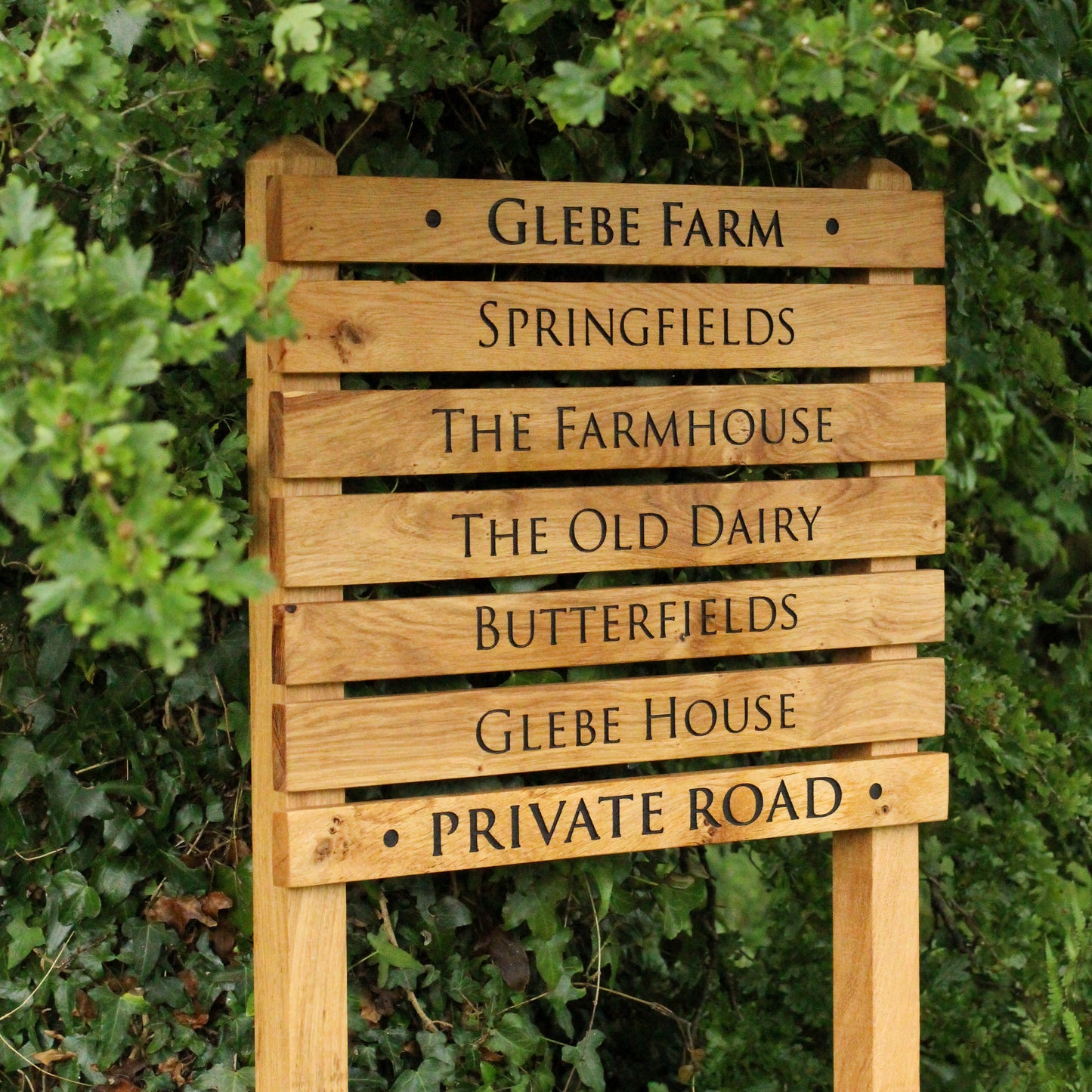 Ladder Tiered Thin Slatted Wooden Sign