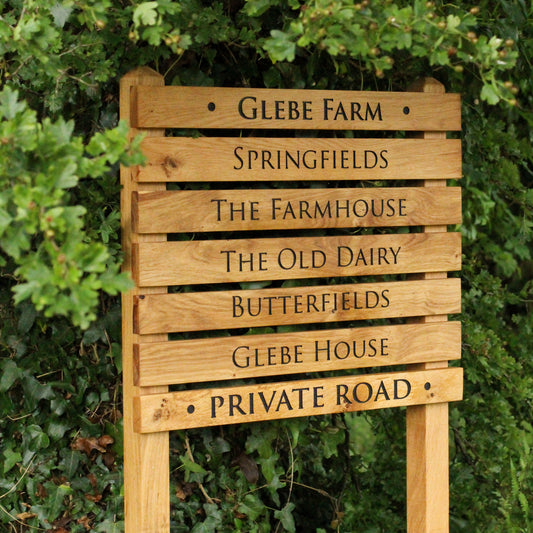 Ladder Tiered Thin Slatted Wooden Sign