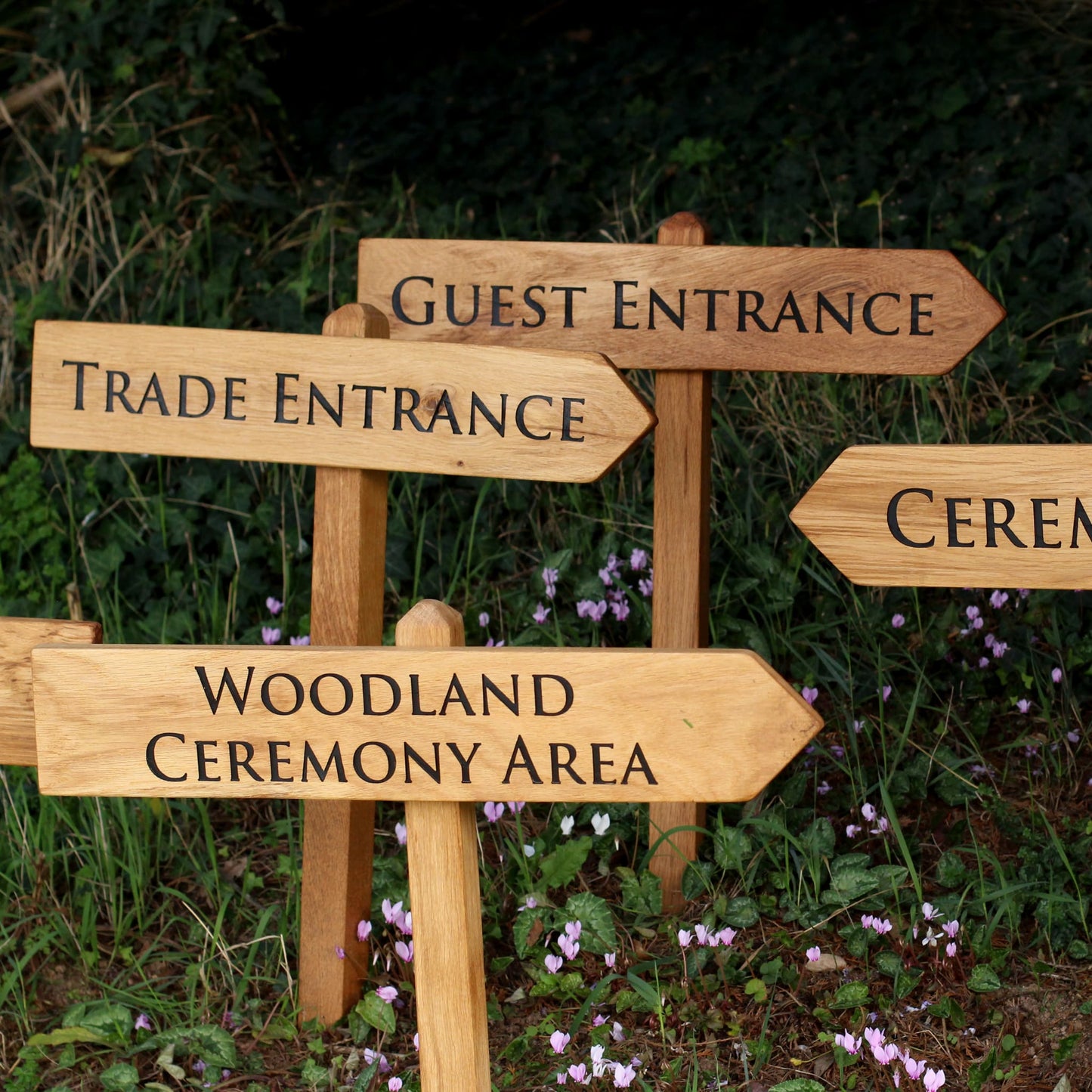 Country Lane Wooden Wedding Signage