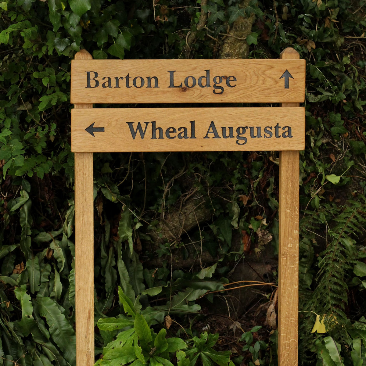 Ladder Tiered Wide Slatted Wooden Sign