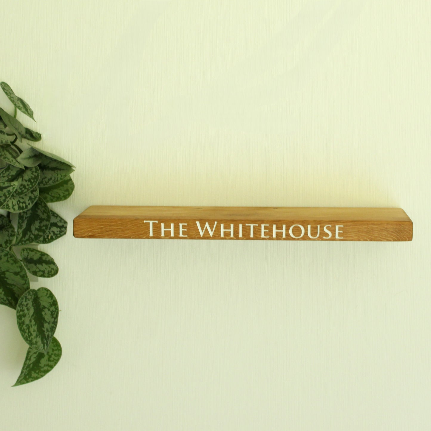 Personalised Engraved Floating Shelf made from Dartmoor Oak