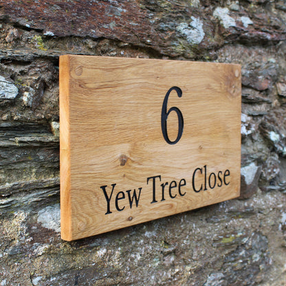 Personalised Oak House Plaque | Custom Sizes
