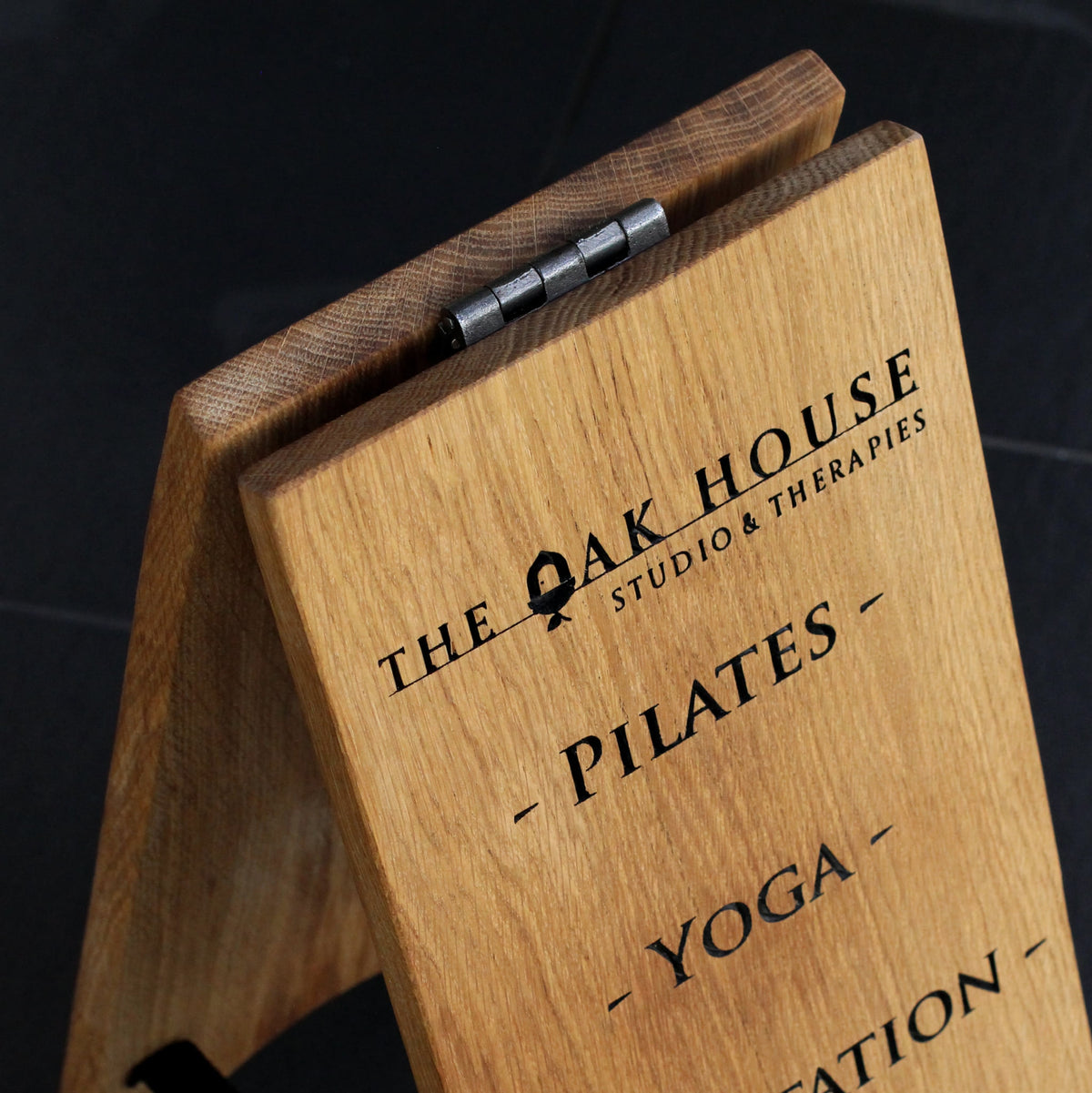 Solid Oak A-Board Sign – Double-Sided Engraved Pavement Sign