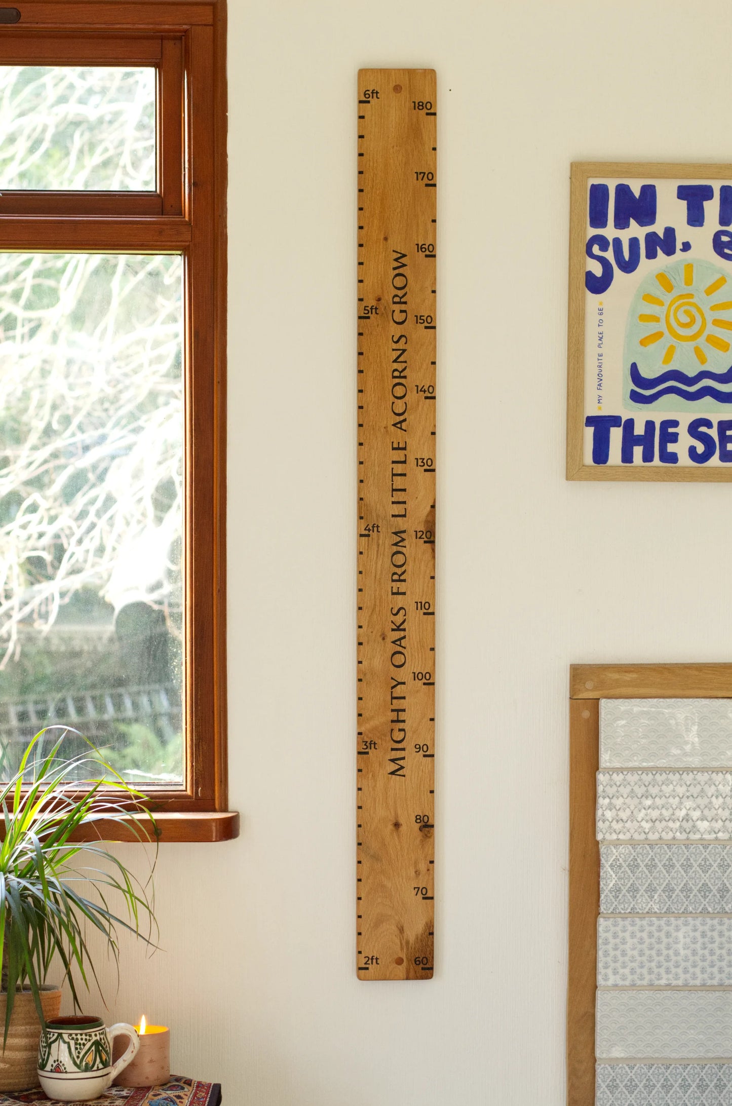Personalised Oak Wall Mounted Growth Tracker