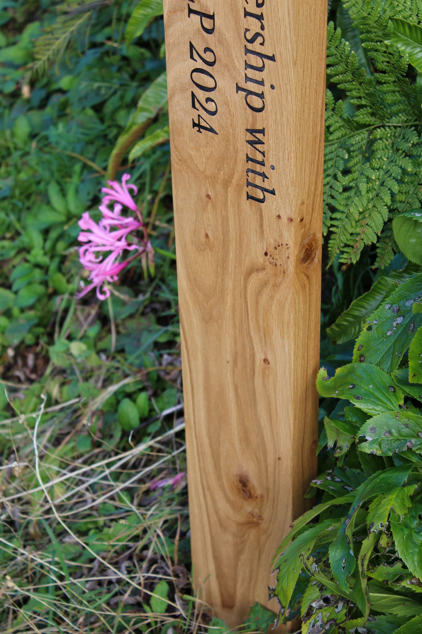 Solid Oak Wide and Tall Allotment Sign Post