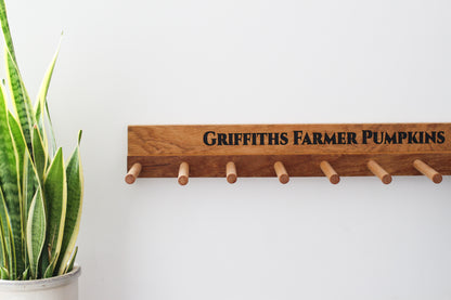 Wall - Mounted Wooden Engraved Boot and Welly Rack